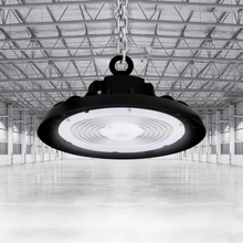 Load image into Gallery viewer, UFO LED High Bay Light 240W/220W/200W Wattage Adjustable, 5700K, 150LM/W-155LM/W, 120-277VAC, IP65, For Warehouse Factory Workshops Gymnasium &amp; Supermarket Lighting