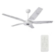 Explorer 52 In. 5-Blade Outdoor Best Smart Ceiling Fan, White Marble Pattern with Dimmable Led Light, Remote Control, Alexa/google Home/Siri Compatible Load image into Gallery viewer, Explorer 52 In. 5-Blade Outdoor Best Smart Ceiling Fan, White Marble Pattern with Dimmable Led Light, Remote Control, Alexa/google Home/Siri Compatible