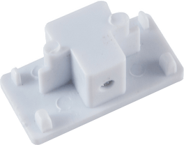 White Mixed Material 3-Wire Linear Live End Cover with White/Black Finish White Mixed Material 3-Wire Linear Live End Cover with White/Black Finish