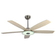 Striker 52 in. 5-Blade Best Smart Ceiling Fan with Dimmable LED Light, Silver/Light Wood Finish, Works w/ Remote Control/Alexa/Google Home/Siri Load image into Gallery viewer, Striker 52 in. 5-Blade Best Smart Ceiling Fan with Dimmable LED Light, Silver/Light Wood Finish, Works w/ Remote Control/Alexa/Google Home/Siri