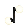 2-lights-globe-pendant-chandelier-17w-3000k-black-hanging-chandelier-lights Load image into Gallery viewer, 2-lights-globe-pendant-chandelier-17w-3000k-black-hanging-chandelier-lights