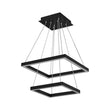 Modern Two-Tier Square Chandelier Lighting, 54W, 3000K, 3016LM, Dimension : 19.7''L×19.7''W×55''H Load image into Gallery viewer, Modern Two-Tier Square Chandelier Lighting, 54W, 3000K, 3016LM, Dimension : 19.7''L×19.7''W×55''H