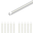 T8 8ft Integrated LED Tube Light 60W V Shape 5000K Daylight White, Clear, Linkable LED Lighting for Garage Warehouse, Upgraded Shop Lights, Plug and Play Load image into Gallery viewer, T8 8ft Integrated LED Tube Light 60W V Shape 5000K Daylight White, Clear, Linkable LED Lighting for Garage Warehouse, Upgraded Shop Lights, Plug and Play