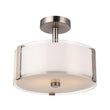 2lt-brushed-nickel-semi-flush-mount-ceiling-fixture Load image into Gallery viewer, 2lt-brushed-nickel-semi-flush-mount-ceiling-fixture