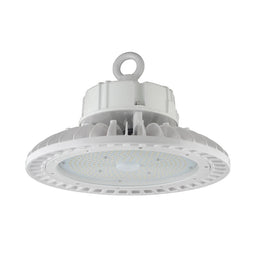 UFO LED High Bay Light: 150W, 5700K Daylight White, 21750LM, UL and DLC Listed, AC100-277V, 1-10V Dimmable, White Finish - Perfect for Warehouse, Barn, Airport, Workshop, Garage, and Factory Lighting