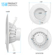 5 in. and 6 in. White LED Recessed Ceiling Light Fixture Trim with Adjustable Eyeball, 15W, 1060LM, Dimmable, Energy Star & ETL Load image into Gallery viewer, 5 in. and 6 in. White LED Recessed Ceiling Light Fixture Trim with Adjustable Eyeball, 15W, 1060LM, Dimmable, Energy Star & ETL