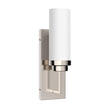 1-Light, LED Wall Sconce Light, Brushed Nickel with Opal Glass Shade, Decorative Wall Lamp, Hallway Light Fixtures, Dim: W4.6"xH15"xE3.5" Load image into Gallery viewer, 1-Light, LED Wall Sconce Light, Brushed Nickel with Opal Glass Shade, Decorative Wall Lamp, Hallway Light Fixtures, Dim: W4.6"xH15"xE3.5"