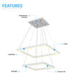 Modern Two-Tier Square Chandelier Lighting, 54W, 3000K, 3016LM, Dimension : 19.7''L×19.7''W×55''H Load image into Gallery viewer, Modern Two-Tier Square Chandelier Lighting, 54W, 3000K, 3016LM, Dimension : 19.7''L×19.7''W×55''H