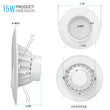5 in. and 6 in. White LED Recessed Ceiling Light Fixture Trim with Adjustable Eyeball, 15W, 1060LM, Dimmable, Energy Star & ETL Load image into Gallery viewer, 5 in. and 6 in. White LED Recessed Ceiling Light Fixture Trim with Adjustable Eyeball, 15W, 1060LM, Dimmable, Energy Star & ETL