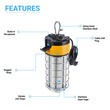 LED Temporary Work Lights with Cage, 150W 5000K 18000LM Plug and Play, Linkable, Jobsite Lighting, IP64, Portable Hanging Work Construction Light Load image into Gallery viewer, LED Temporary Work Lights with Cage, 150W 5000K 18000LM Plug and Play, Linkable, Jobsite Lighting, IP64, Portable Hanging Work Construction Light