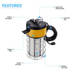 LED Temporary Work Lights with Cage, 100W 5000K, Plug and Play, Linkable, 12000LM, IP64, Portable Hanging Lighting for Construction Jobsite Load image into Gallery viewer, LED Temporary Work Lights with Cage, 100W 5000K, Plug and Play, Linkable, 12000LM, IP64, Portable Hanging Lighting for Construction Jobsite