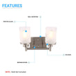 Cylinder Shape Bathroom Light Fixtures with Frosted Glass Shades, 2-Light/3-Light/4-Light, Wall Mount, Vanity Lighting Load image into Gallery viewer, Cylinder Shape Bathroom Light Fixtures with Frosted Glass Shades, 2-Light/3-Light/4-Light, Wall Mount, Vanity Lighting