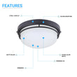 20W LED Flush Mount Ceiling Light, CCT Changeable (3000/4000/5000K), 1200LM, Hallway Light Fixtures, Dimmable, Matte Black, for Bedroom Kitchen Stairwell Entryway Load image into Gallery viewer, 20W LED Flush Mount Ceiling Light, CCT Changeable (3000/4000/5000K), 1200LM, Hallway Light Fixtures, Dimmable, Matte Black, for Bedroom Kitchen Stairwell Entryway