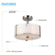 2lt-brushed-nickel-semi-flush-mount-ceiling-fixture Load image into Gallery viewer, 2lt-brushed-nickel-semi-flush-mount-ceiling-fixture