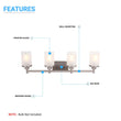 Cylinder Shape Bathroom Light Fixtures with Frosted Glass Shades, 2-Light/3-Light/4-Light, Wall Mount, Vanity Lighting Load image into Gallery viewer, Cylinder Shape Bathroom Light Fixtures with Frosted Glass Shades, 2-Light/3-Light/4-Light, Wall Mount, Vanity Lighting