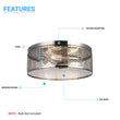 3-Lights Cage Style Flush Mount Fixture, Drum Shape, E26 Base, UL Listed, 3 Years Warranty Load image into Gallery viewer, 3-Lights Cage Style Flush Mount Fixture, Drum Shape, E26 Base, UL Listed, 3 Years Warranty
