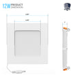 6 inch Square LED Recessed Lighting with Junction Box, 12W, 900LM, Damp Location, ETL, Energy Star Listed, Dimmable LED Downlight Load image into Gallery viewer, 6 inch Square LED Recessed Lighting with Junction Box, 12W, 900LM, Damp Location, ETL, Energy Star Listed, Dimmable LED Downlight