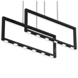 2-rectangle-38w-3000k-black-pendant-traditional-kitchen-island-chandelier-light Load image into Gallery viewer, 2-rectangle-38w-3000k-black-pendant-traditional-kitchen-island-chandelier-light