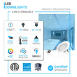 4 Inch LED Recessed Lighting, 10W, Dimmable, ETL Listed, Baffle Trim, Recessed Downlights For Closets, Kitchens, Hallways, Basement Load image into Gallery viewer, 4 Inch LED Recessed Lighting, 10W, Dimmable, ETL Listed, Baffle Trim, Recessed Downlights For Closets, Kitchens, Hallways, Basement