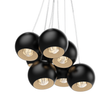 7-Light Black Iron Globe Pendant Chandelier Fixture for Living Room, Bedroom, Dining Room, Office Load image into Gallery viewer, 7-Light Black Iron Globe Pendant Chandelier Fixture for Living Room, Bedroom, Dining Room, Office