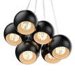 7-Light Black Iron Globe Pendant Chandelier Fixture for Living Room, Bedroom, Dining Room, Office Load image into Gallery viewer, 7-Light Black Iron Globe Pendant Chandelier Fixture for Living Room, Bedroom, Dining Room, Office