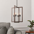 Farmhouse Chandelier, 4-Light Foyer Lighting for Dining Room, E26 Base, Brushed Nickel/Oil Rubbed Bronze Finish Load image into Gallery viewer, Farmhouse Chandelier, 4-Light Foyer Lighting for Dining Room, E26 Base, Brushed Nickel/Oil Rubbed Bronze Finish