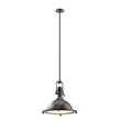 Industrial Pendant Light Fixture, Bronze Finish, Dome Shape, Includes Extension Rods 1x6"+3x12", E26 Base Load image into Gallery viewer, Industrial Pendant Light Fixture, Bronze Finish, Dome Shape, Includes Extension Rods 1x6"+3x12", E26 Base