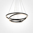 3-Ring LED Light Circular Chandelier, 102W, 3000K, 4335LM, Matte Black Body Finish, Dimmable, Pendant Mounting Load image into Gallery viewer, 3-Ring LED Light Circular Chandelier, 102W, 3000K, 4335LM, Matte Black Body Finish, Dimmable, Pendant Mounting