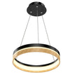 Round Chandelier, Matte Black + Wood Finish, 33W, 3000K (Warm White), 961 Lumens, Dimmable Pendant Load image into Gallery viewer, Round Chandelier, Matte Black + Wood Finish, 33W, 3000K (Warm White), 961 Lumens, Dimmable Pendant