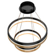 Double Circle Chandelier, 78W, 3000K, 1501 Lumens, Wooden + Matte Black Chandelier, Dimmable Pendant Fixture Load image into Gallery viewer, Double Circle Chandelier, 78W, 3000K, 1501 Lumens, Wooden + Matte Black Chandelier, Dimmable Pendant Fixture