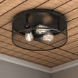 3-lights-steel-flush-mount-round Load image into Gallery viewer, 3-lights-steel-flush-mount-round