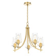 5-light-chandelier-brass-gold-finish-with-clear-glass Load image into Gallery viewer, 5-light-chandelier-brass-gold-finish-with-clear-glass