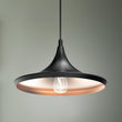 matte-black-trumpet-shaped-pendant-light Load image into Gallery viewer, matte-black-trumpet-shaped-pendant-light