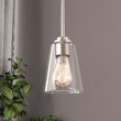 1-Light Flared Shape Pendant Lighting Fixture with Clear Glass Shade, E26 Base, UL Listed for Damp Location Load image into Gallery viewer, 1-Light Flared Shape Pendant Lighting Fixture with Clear Glass Shade, E26 Base, UL Listed for Damp Location