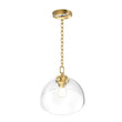 Dome Shape Brass Gold Pendant Light with Clear Glass Shade, E26 Base, UL Listed for Damp Location Load image into Gallery viewer, Dome Shape Brass Gold Pendant Light with Clear Glass Shade, E26 Base, UL Listed for Damp Location