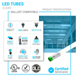 Hybrid T8 4ft LED Tube/Bulb - Glass 18W 2400 Lumens 4000K Clear, Single End/Double End Power - Ballast Compatible or Bypass (Check Compatibility List) Load image into Gallery viewer, Hybrid T8 4ft LED Tube/Bulb - Glass 18W 2400 Lumens 4000K Clear, Single End/Double End Power - Ballast Compatible or Bypass (Check Compatibility List)