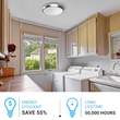 14 in. Round Brushed Nickel Dimmable Flush Mount Ceiling Light, Single Ring - 1750 Lumens - Power - 25W - 3 Color Switchable (3000K/4000K/5000K) Load image into Gallery viewer, 14 in. Round Brushed Nickel Dimmable Flush Mount Ceiling Light, Single Ring - 1750 Lumens - Power - 25W - 3 Color Switchable (3000K/4000K/5000K)