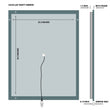 24 in. X 36 in. LED Lighted Bathroom Vanity Mirror, Adjustable Color Temperature & Remembrance, Touch Button, CRI 90+, Anti-Fog, Inner Window Style Load image into Gallery viewer, 24 in. X 36 in. LED Lighted Bathroom Vanity Mirror, Adjustable Color Temperature & Remembrance, Touch Button, CRI 90+, Anti-Fog, Inner Window Style