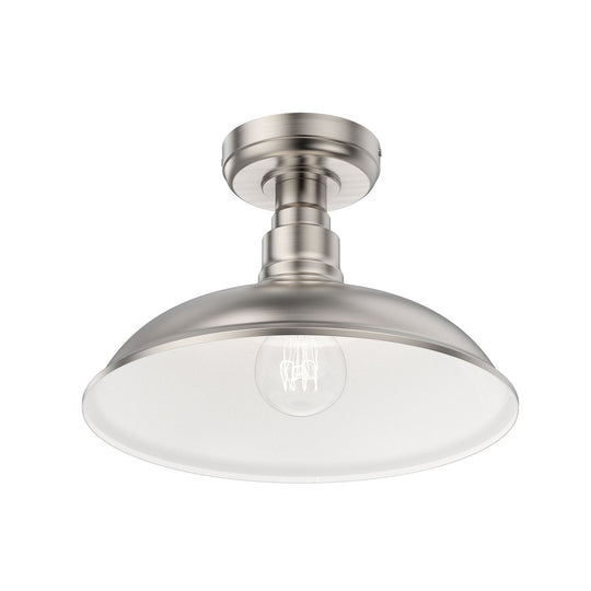 Industrial, Semi Flush Mount, Close to Ceiling Lights, Brushed Nickel, E26 Base, UL Listed, 3 Years Warranty