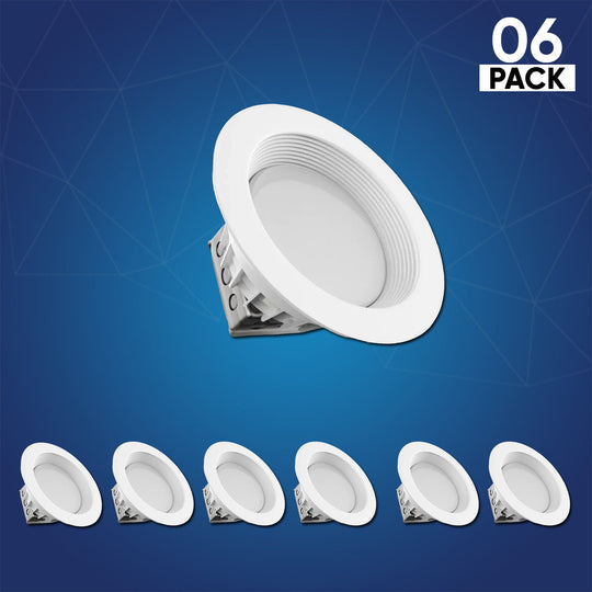 Round 8-Inch LED Recessed Ceiling Mount Light with Built-In Junction Box and Baffle Trim: 30W, 2250LM, Dimmable