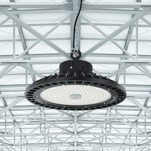 Load image into Gallery viewer, 100W UFO High Bay LED Shop Lights 4000K, 1 - 10V Dimmable, AC120 - 277V, UL, DLC Listed, Commercial Warehouse Workshop Garage Factory Lighting Fixture - LEDMyPlace