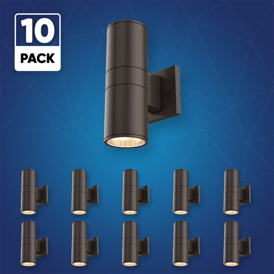 LED Wall Light Fixture - Cylinder / Wall Lights, 12WX2, AC100- 277V, Double Side, Light Bronze