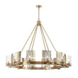 Load image into Gallery viewer, 12 - Light Ring Chandelier Ceiling Light in Brass Finish with Clear Glass, Diam 50&quot; Height 39&quot;, 120V, Bulb Type B10, Socket Type E12, Max wattage Per Socket 60W - LEDMyPlace
