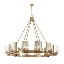 Load image into Gallery viewer, 12 - Light Ring Chandelier Ceiling Light in Brass Finish with Clear Glass, Diam 50&quot; Height 39&quot;, 120V, Bulb Type B10, Socket Type E12, Max wattage Per Socket 60W - LEDMyPlace