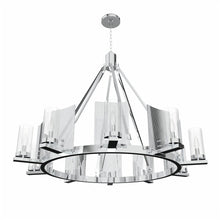 Load image into Gallery viewer, 12 - Light Ring Chandelier Ceiling Light in Chrome Finish with Clear Glass, Diam 50&quot; Height 39&quot;, 120V, Bulb Type B10, Socket Type E12, Max wattage Per Socket 60W - LEDMyPlace
