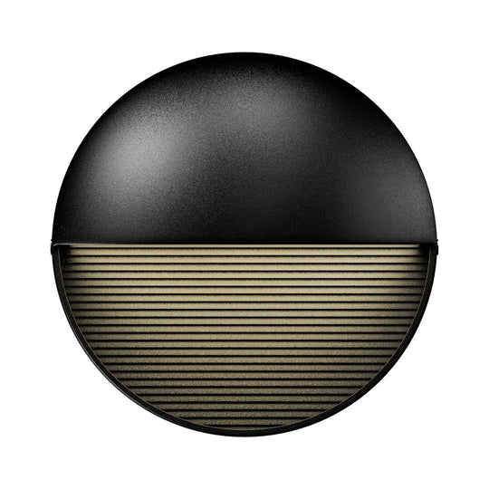 12W, Decorative LED Outdoor Wall Sconce, Half Round, Dimmable, ETL Listed, Frosted Glass Shade, Wet Location, 3000K/5000K, Deck Rail Lighting, Black - LEDMyPlace
