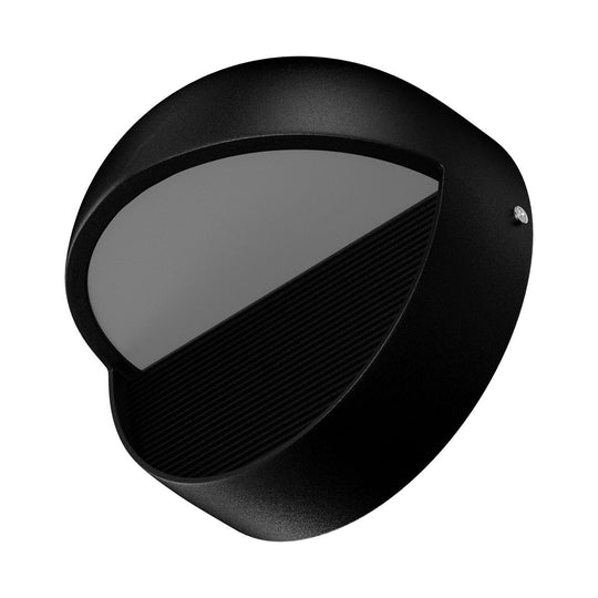 12W, Decorative LED Outdoor Wall Sconce, Half Round, Dimmable, ETL Listed, Frosted Glass Shade, Wet Location, 3000K/5000K, Deck Rail Lighting, Black - LEDMyPlace