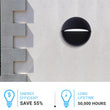 Load image into Gallery viewer, 12W, Decorative LED Outdoor Wall Sconce, Half Round, Dimmable, ETL Listed, Frosted Glass Shade, Wet Location, 3000K/5000K, Deck Rail Lighting, Black - LEDMyPlace