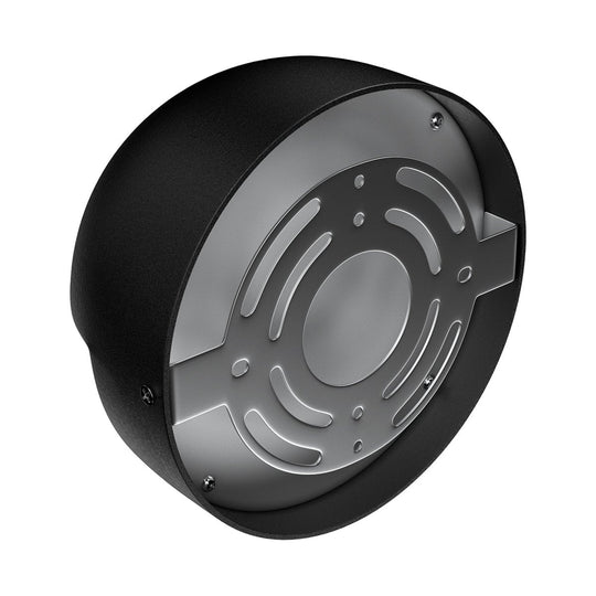 12W, Decorative LED Outdoor Wall Sconce, Half Round, Dimmable, ETL Listed, Frosted Glass Shade, Wet Location, 3000K/5000K, Deck Rail Lighting, Black - LEDMyPlace