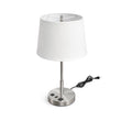 Load image into Gallery viewer, 14" Dia x 24.5"H Modern Table Lamp with White Linen Shade – Brushed Nickel Finish - 4 Pack - LEDMyPlace